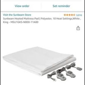 Sunbeam queen heated mattress pad.